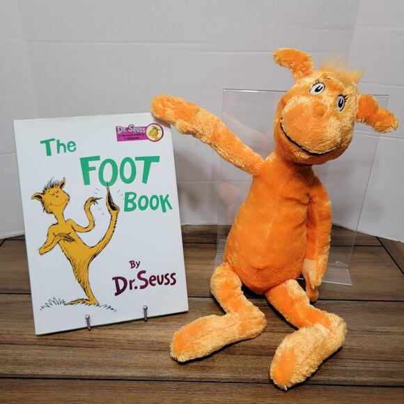 Set of 2 Dr. Seuss "The Foot Book" Book + Plush - Picture 1 of 5
